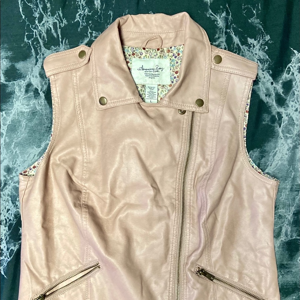 American Rag Dusty Rose PINK Moto Biker Vest